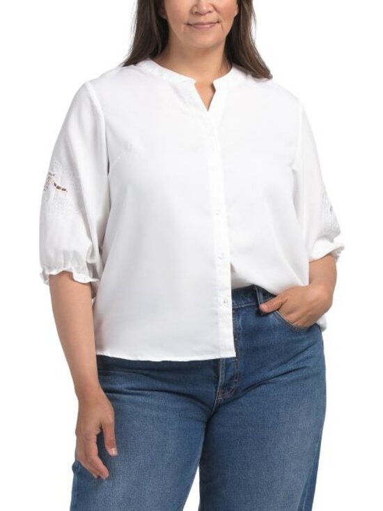 Liv Los Angeles Tops - LIV LOS ANGELES Plus Button Front Tunic Blouse